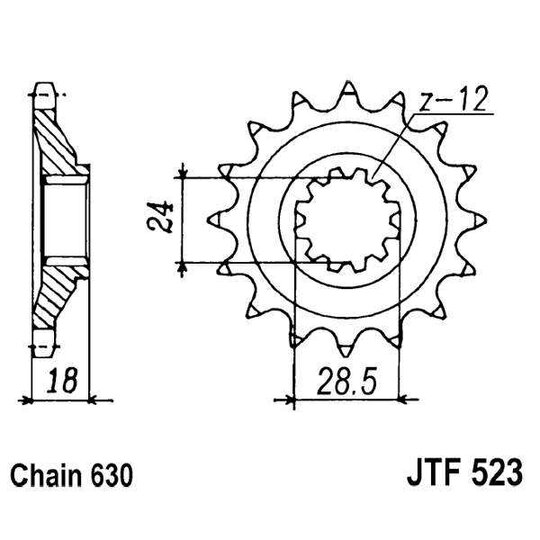 Reťazové koliečko JT JTF 523-15 15T, 630